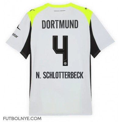 Camiseta Borussia Dortmund Nico Schlotterbeck #4 Visitante Equipación 2025-26 manga corta Camiseta Borussia Dortmund Nico Schlotterbeck #4 Visitante Equipación 2025-26 manga corta